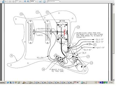 schéma de cablage micros stratocaster Fender HSS